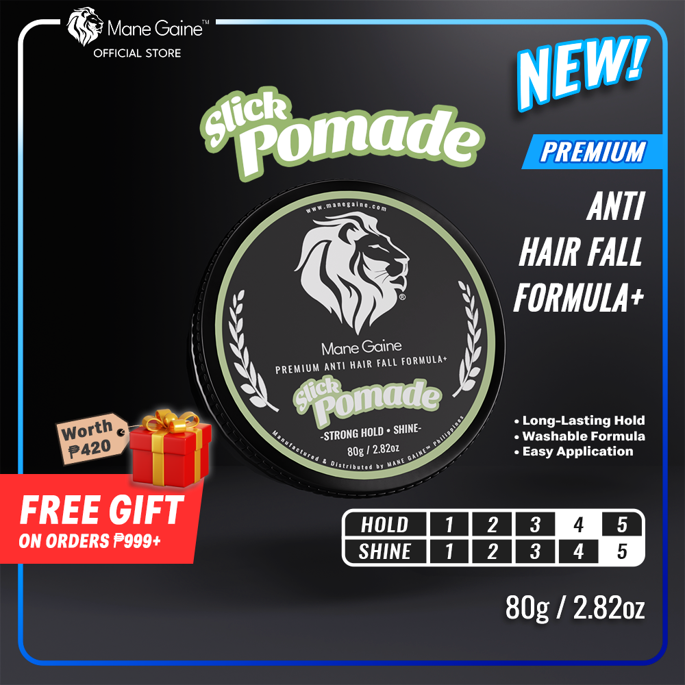 MANE GAINE™ Slick Pomade - Strong Hold • Shine - Long-Lasting Control for All Hair Types (80g)