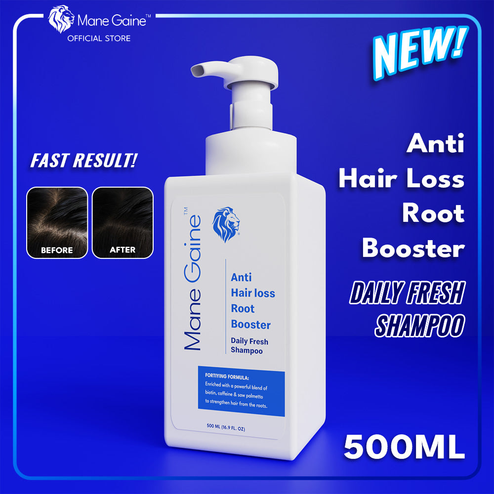 MANE GAINE™ Anti-Hair Loss Root Boost Shampoo – Anti Hair Loss Formula for Thicker, Fuller Hair (500ml)