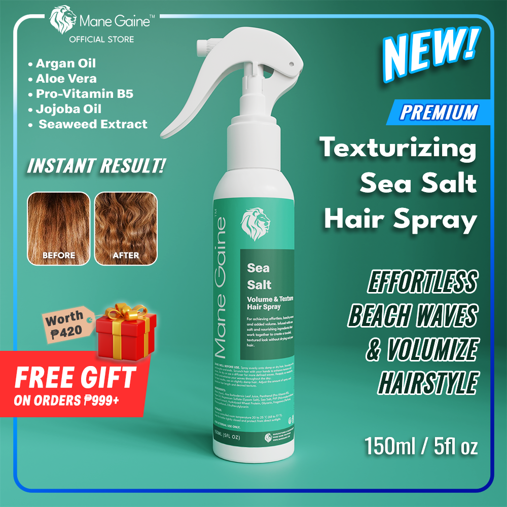 MANE GAINE™ Sea Salt Texturizing Hair Spray - Creates Natural Beach Waves & Volume (150ml)