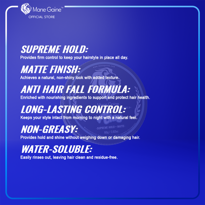 MANE GAINE™ Super Clay - Supreme Hold • Matte - Long-Lasting Control for All Hair Types (80g)