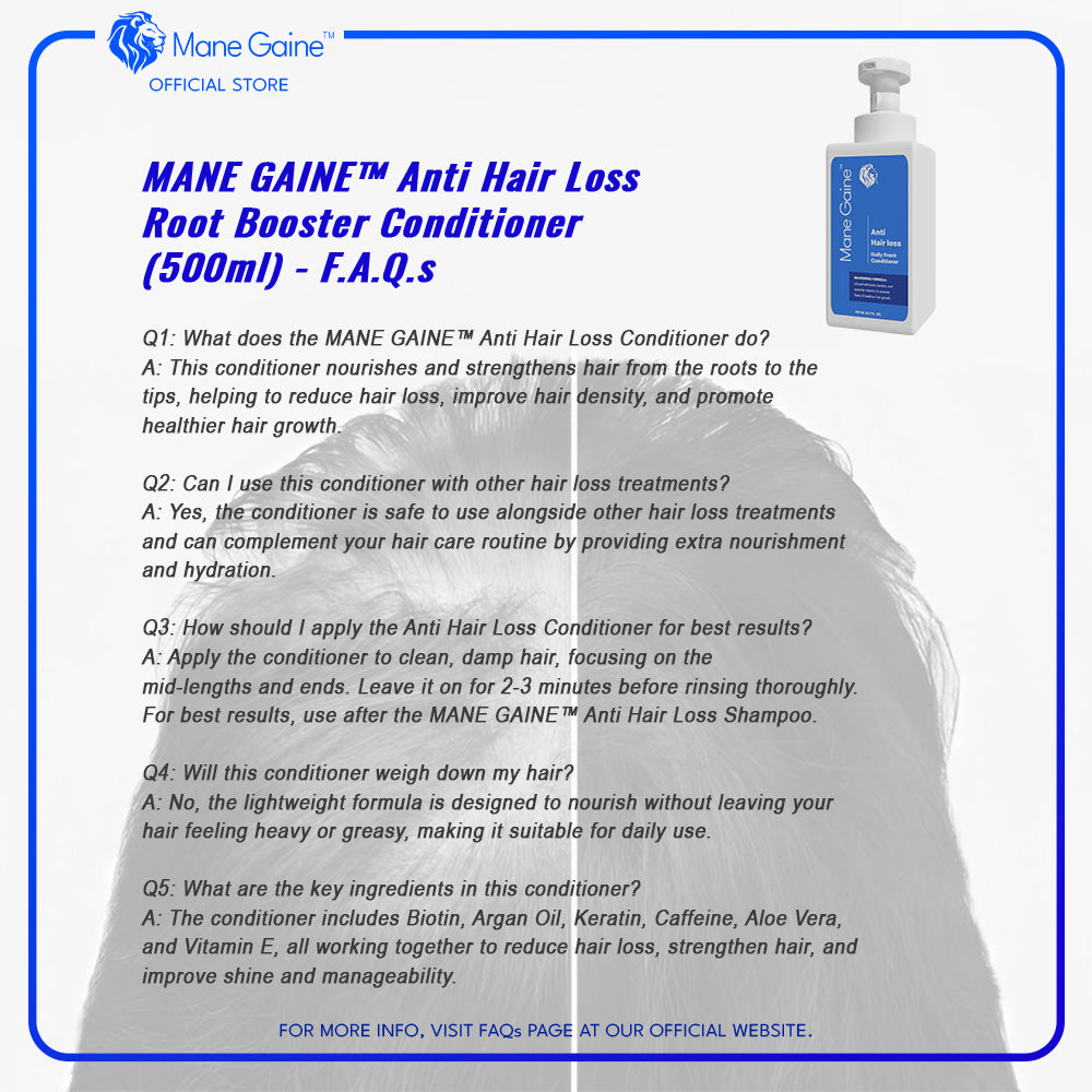 MANE GAINE™ Anti-Hair Loss Root Boost Conditioner – Anti Hair Loss Formula for Thicker, Fuller Hair (500ml)